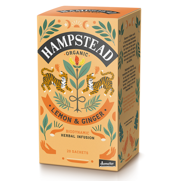 Hampstead Tea Organic Lemon & Ginger Tea Bags - Hampstead Tea - Biodynamic and Organic Teas