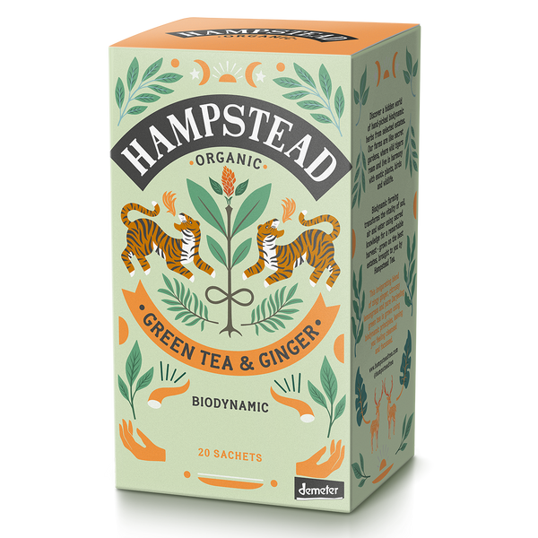 Hampstead Tea Organic Zesty Ginger Green Tea Bags - Hampstead Tea - Biodynamic and Organic Teas