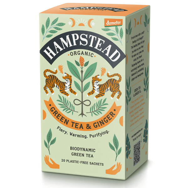 Organic Green Tea & Ginger Tea Bags - Hampstead Tea