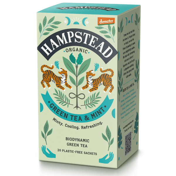 Organic Green Tea with Mint Tea Bags - Hampstead Tea
