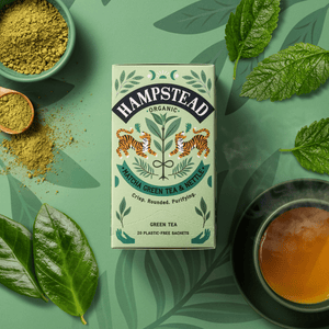 Organic Matcha Green Tea and Nettle Tea Bags - Hampstead Tea - organic & plastic free tea