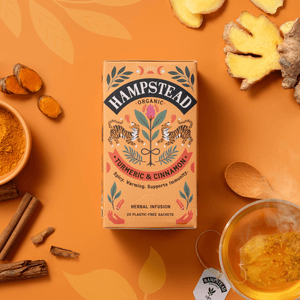 Organic Turmeric and Cinnamon Tea - Hampstead Tea - organic & plastic free - tea for immunity