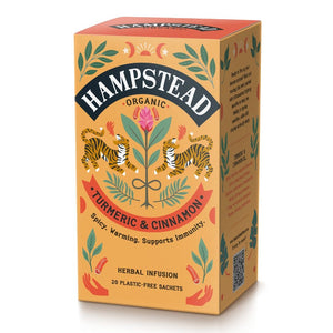 Organic Turmeric and Cinnamon Tea - Hampstead Tea - organic & plastic free - tea for immunity