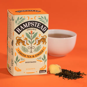 Hampstead Tea Organic Zesty Ginger Green Tea Bags - Hampstead Tea - Biodynamic and Organic Teas