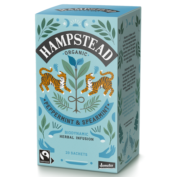 Hampstead Tea Organic Fairtrade Peppermint & Spearmint Tea Bags - Hampstead Tea - Biodynamic and Organic Teas