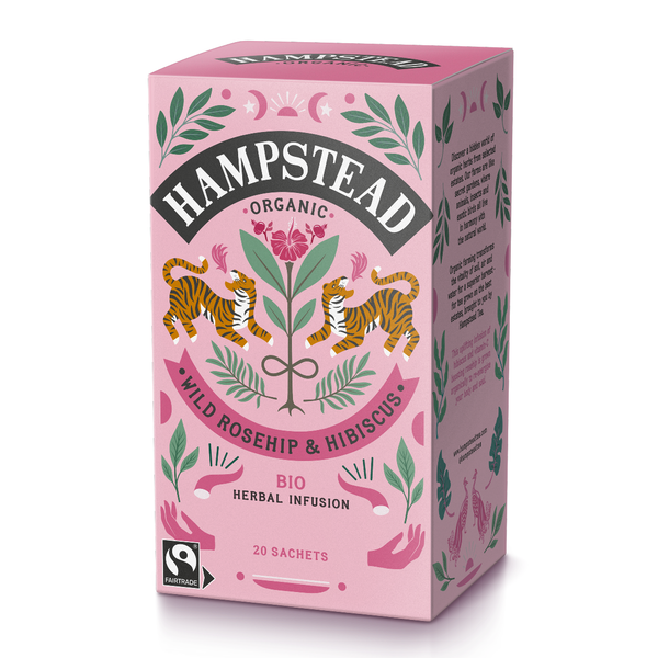 Hampstead Tea Organic Fairtrade Rosehip & Hibiscus Tea Bags - Hampstead Tea - Biodynamic and Organic Teas