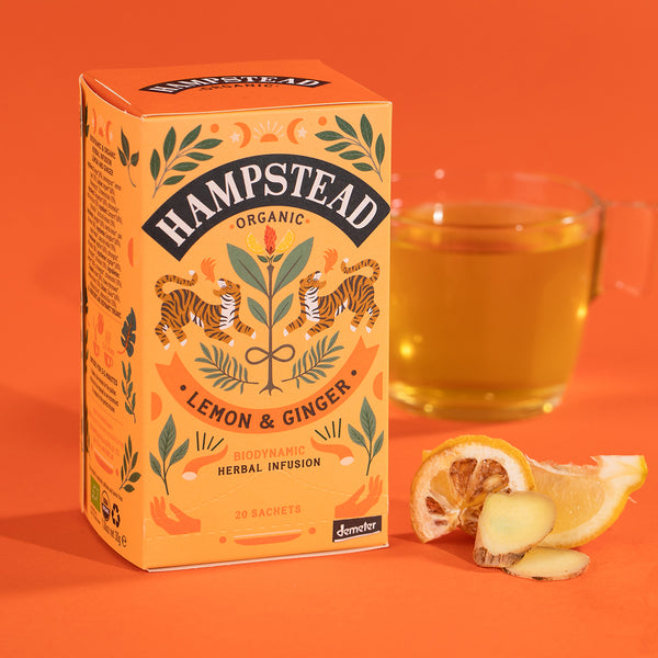 Hampstead Tea Organic Lemon & Ginger Tea Bags - Hampstead Tea - Biodynamic and Organic Teas