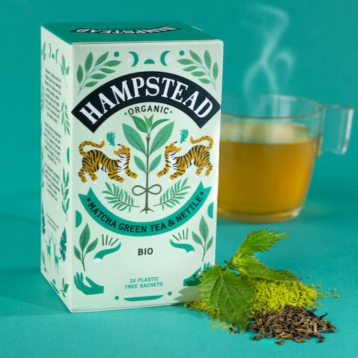 Hampstead Tea Organic Matcha Green Tea and Nettle Tea Bags - Hampstead Tea - Biodynamic and Organic Teas