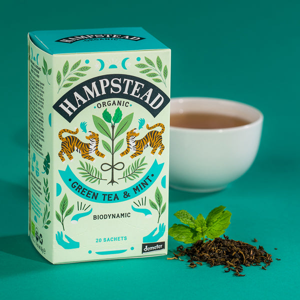 Hampstead Tea Organic Green Tea with Mint Tea Bags - Hampstead Tea - Biodynamic and Organic Teas