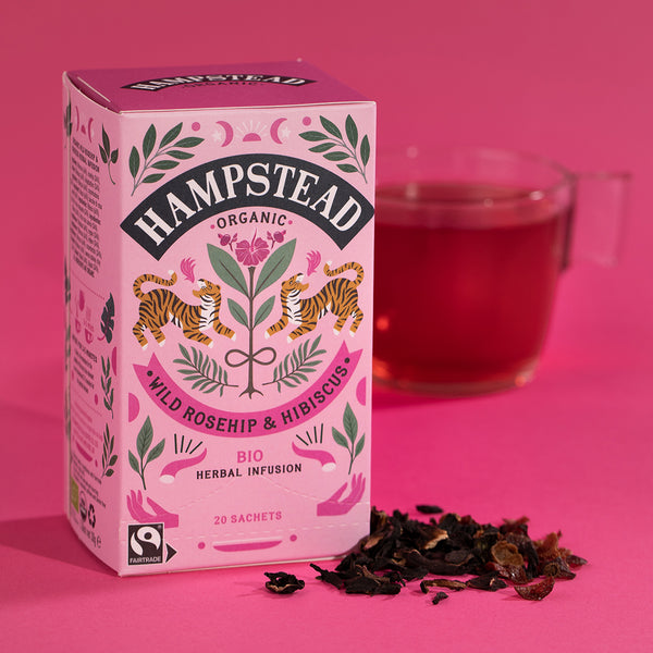 Hampstead Tea Organic Fairtrade Rosehip & Hibiscus Tea Bags - Hampstead Tea - Biodynamic and Organic Teas