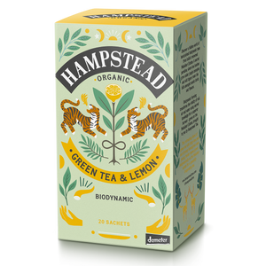 Organic  Lemon Green Tea Bags - Hampstead Tea - Biodynamic and Organic Teas