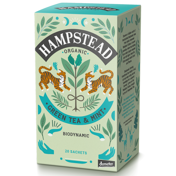 Hampstead Tea Organic Green Tea with Mint Tea Bags - Hampstead Tea - Biodynamic and Organic Teas