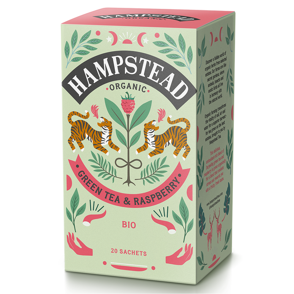 Hampstead Tea Organic Green Tea with Raspberry Tea Bags - Hampstead Tea - Biodynamic and Organic Teas